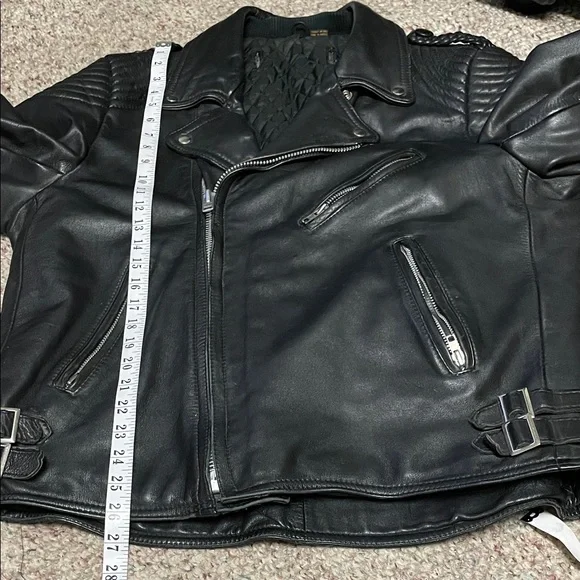 Vintage Men's Black Leather motorcycle padded quilted Jacket - Picture 7 of 13